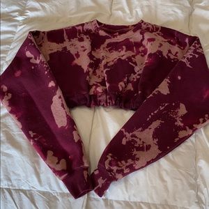 Bleach wash cropped sweatshirt